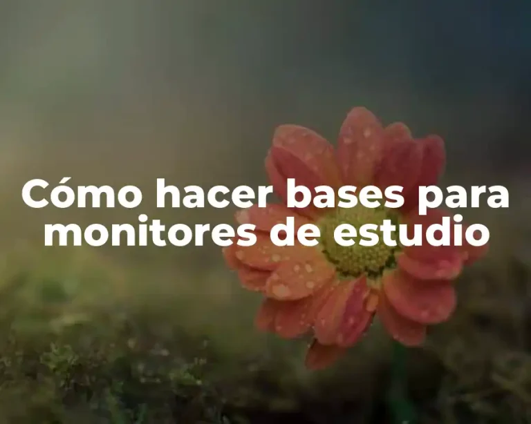 Cómo hacer bases para monitores de estudio