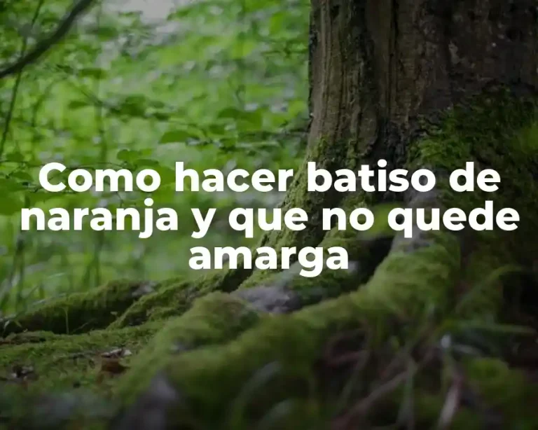 Como hacer batiso de naranja y que no quede amarga