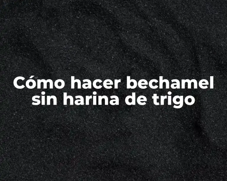 Cómo hacer bechamel sin harina de trigo
