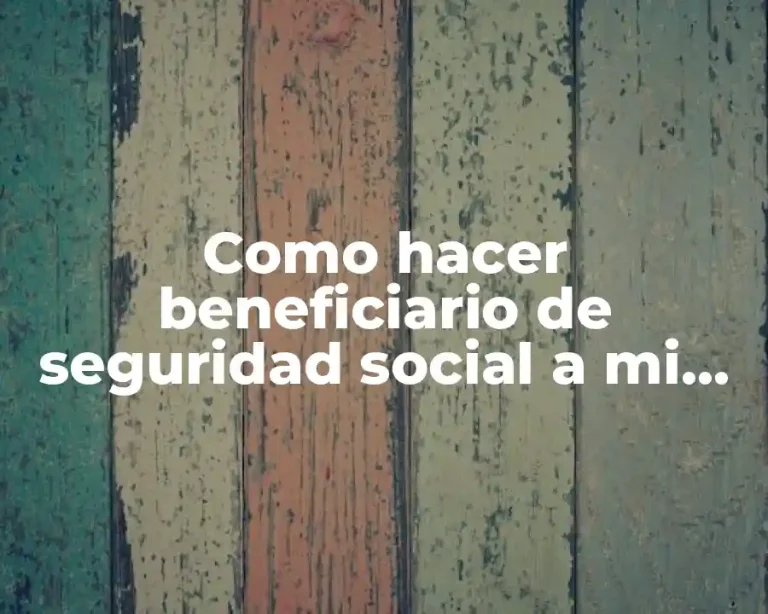 Como hacer beneficiario de seguridad social a mi hijo