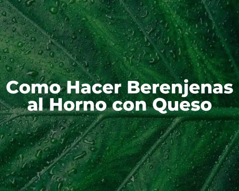 Como Hacer Berenjenas al Horno con Queso