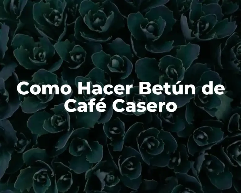 Como Hacer Betún de Café Casero