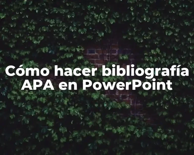 Cómo hacer bibliografía APA en PowerPoint