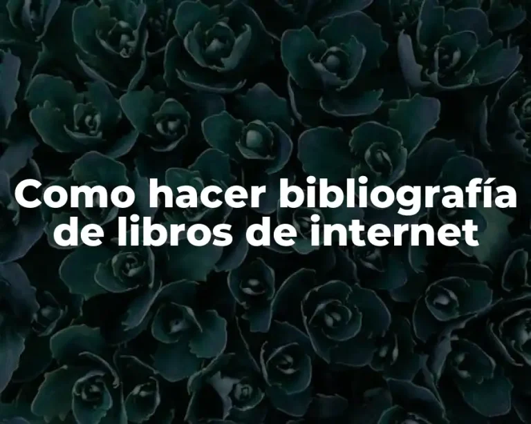 Como hacer bibliografía de libros de internet