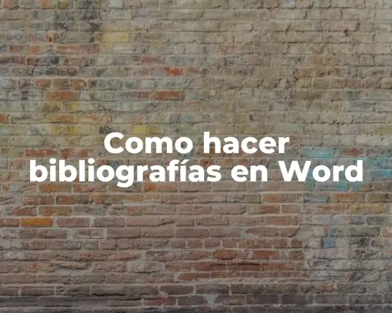 Como hacer bibliografías en Word