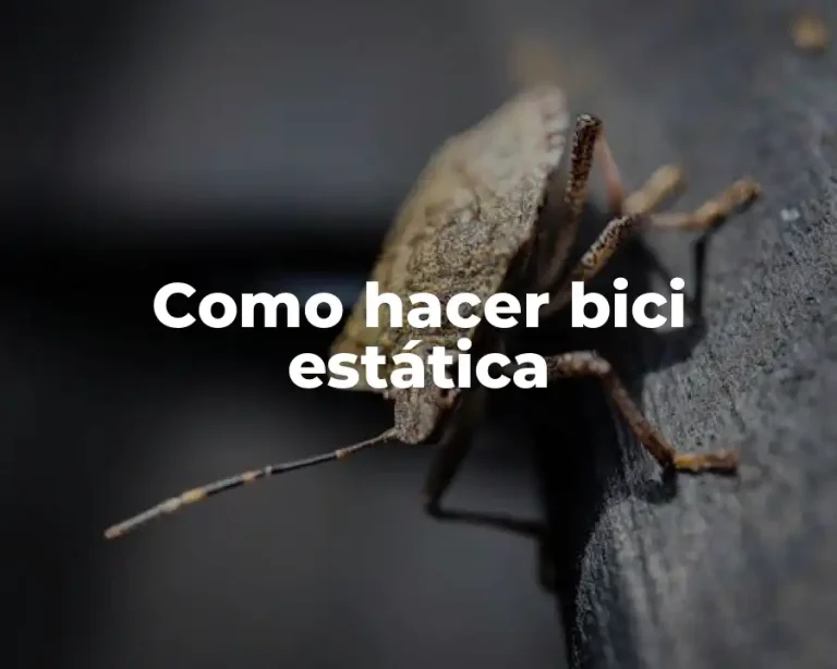 Como hacer bici estática