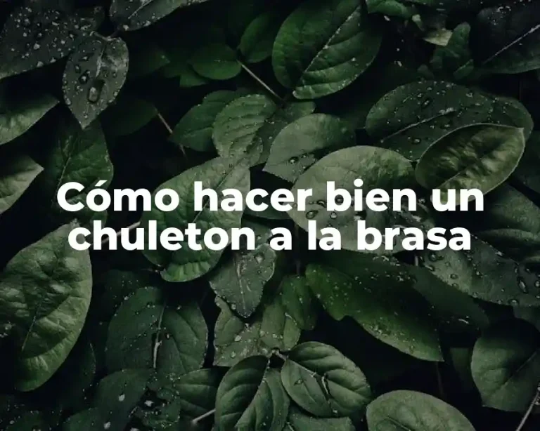 Cómo hacer bien un chuleton a la brasa