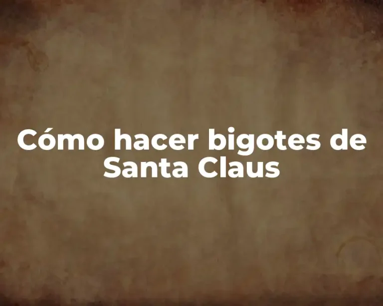 Cómo hacer bigotes de Santa Claus