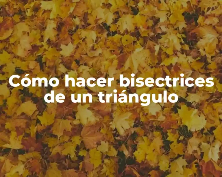 Cómo hacer bisectrices de un triángulo