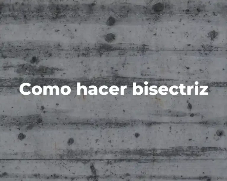 Como hacer bisectriz