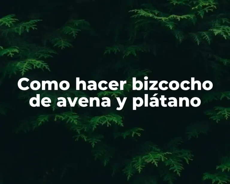 Como hacer bizcocho de avena y plátano