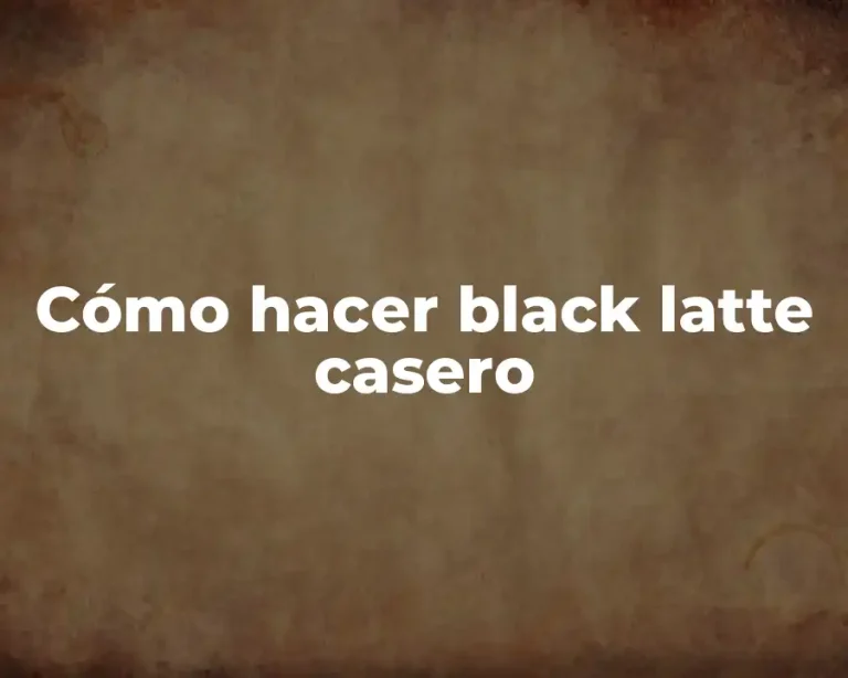 Cómo hacer black latte casero