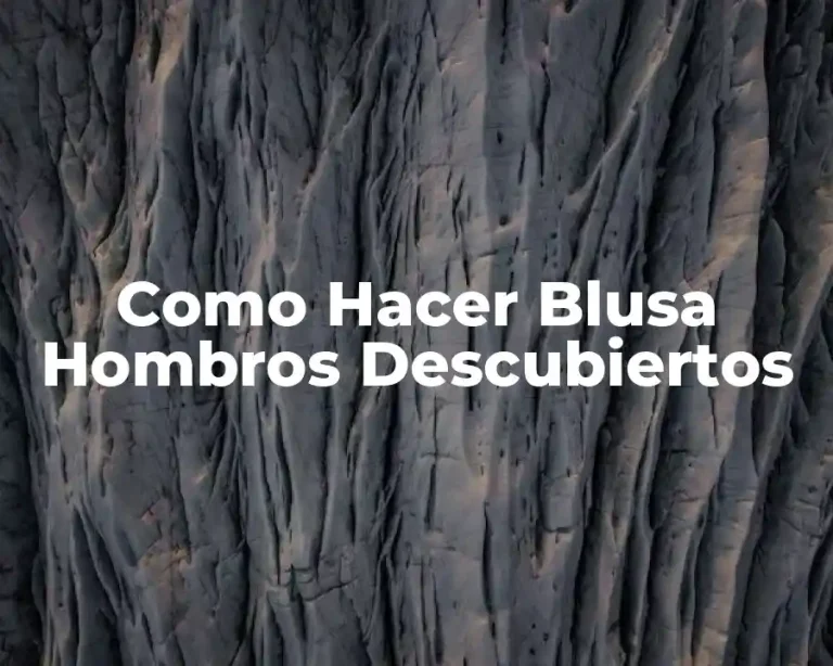 Como Hacer Blusa Hombros Descubiertos