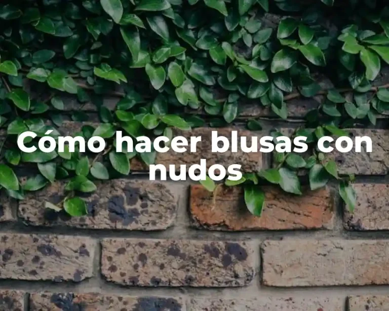 Cómo hacer blusas con nudos