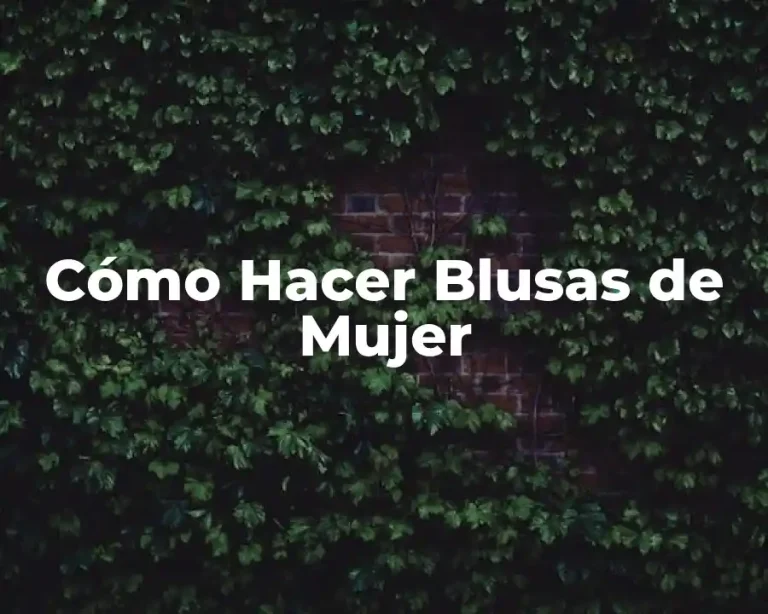 Cómo Hacer Blusas de Mujer