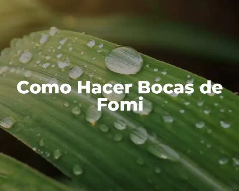 Como Hacer Bocas de Fomi