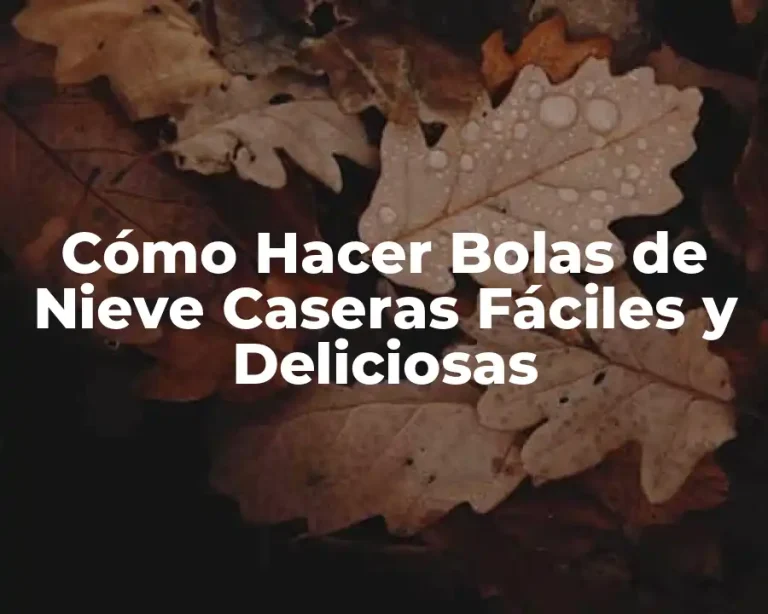 Cómo Hacer Bolas de Nieve Caseras Fáciles y Deliciosas