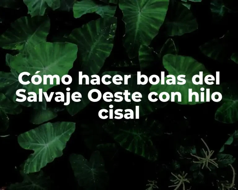 Cómo hacer bolas del Salvaje Oeste con hilo cisal