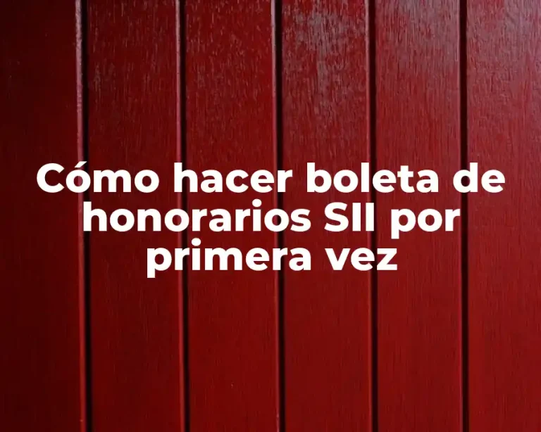 Cómo hacer boleta de honorarios SII por primera vez