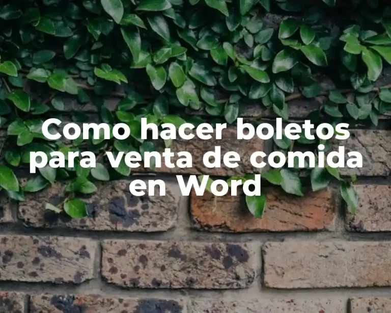 Como hacer boletos para venta de comida en Word
