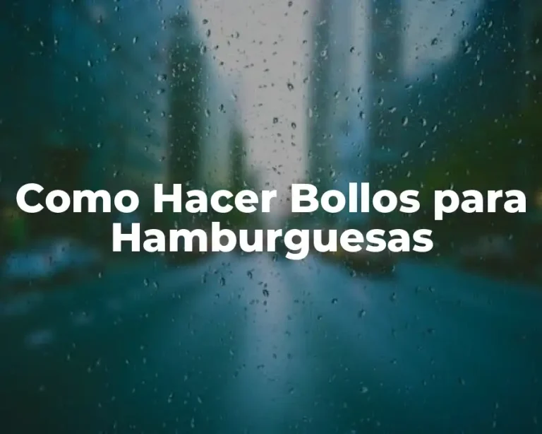 Como Hacer Bollos para Hamburguesas