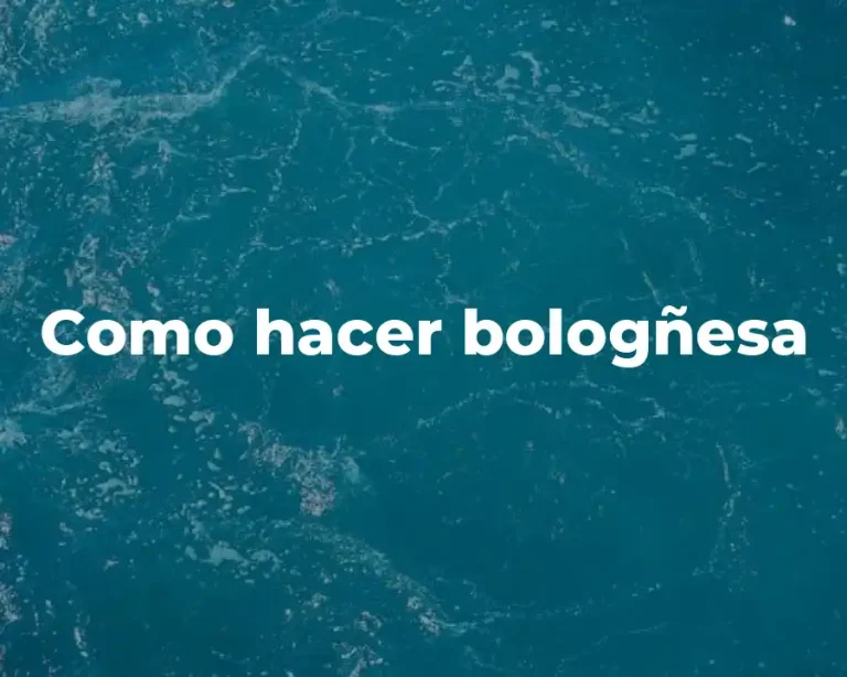 Como hacer bologñesa