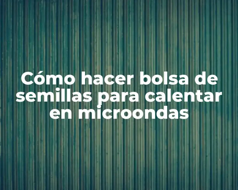 Cómo hacer bolsa de semillas para calentar en microondas