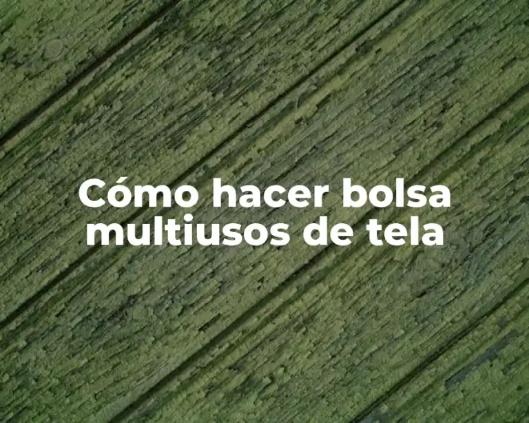 Cómo hacer bolsa multiusos de tela