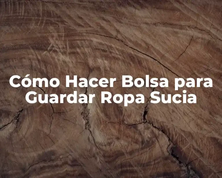 Cómo Hacer Bolsa para Guardar Ropa Sucia