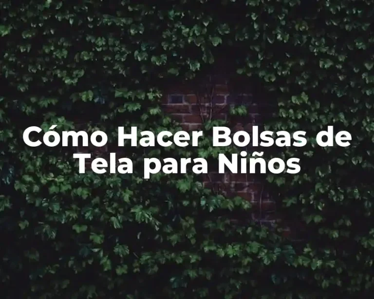 Cómo Hacer Bolsas de Tela para Niños