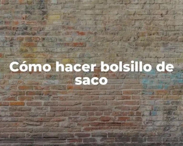 Cómo hacer bolsillo de saco