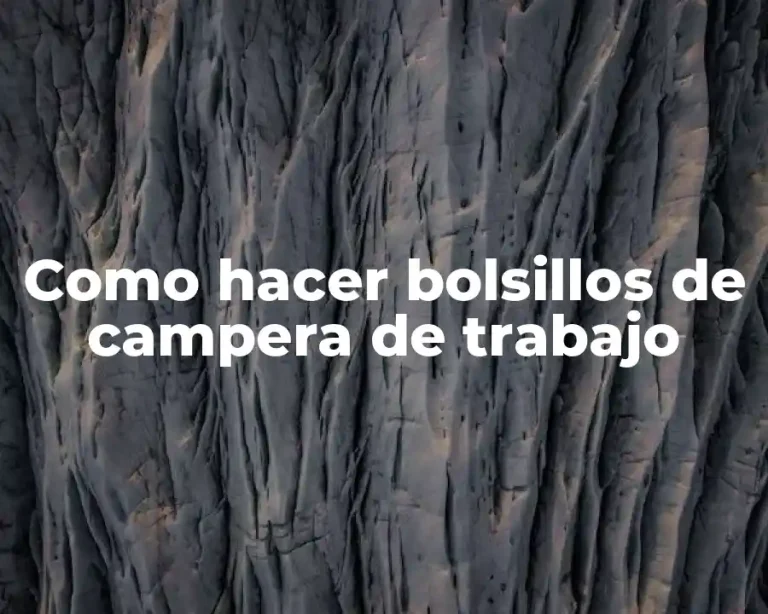 Como hacer bolsillos de campera de trabajo