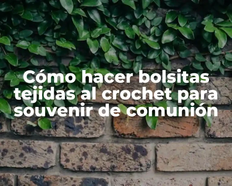 Cómo hacer bolsitas tejidas al crochet para souvenir de comunión