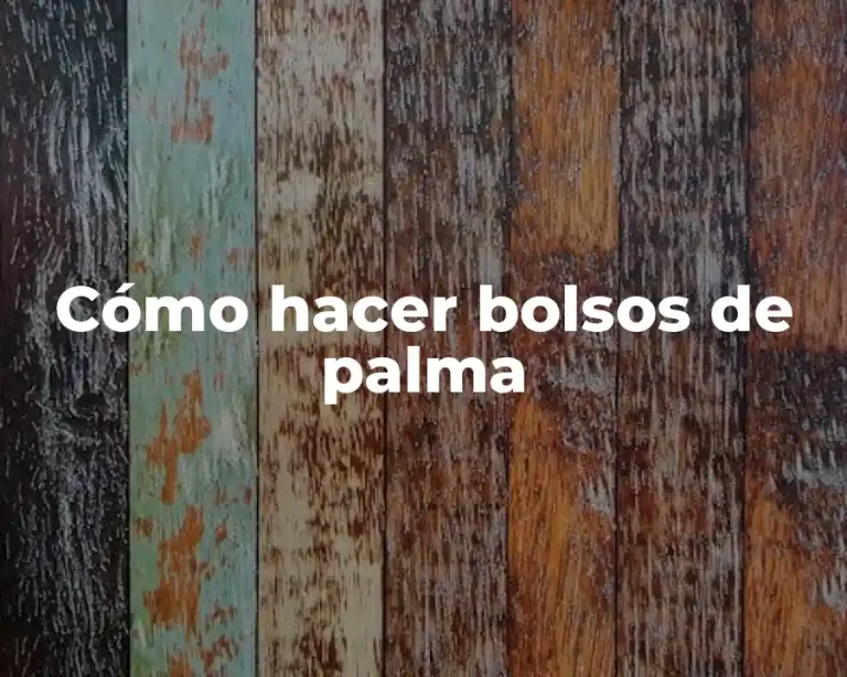 Cómo hacer bolsos de palma