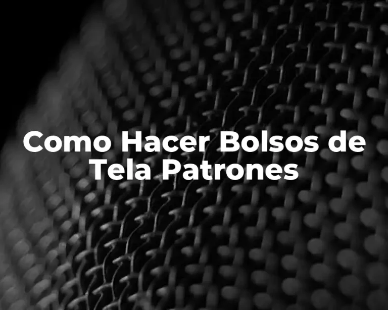 Como Hacer Bolsos de Tela Patrones