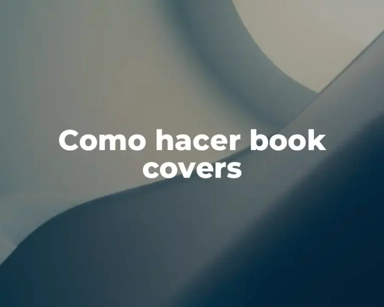 Como hacer book covers
