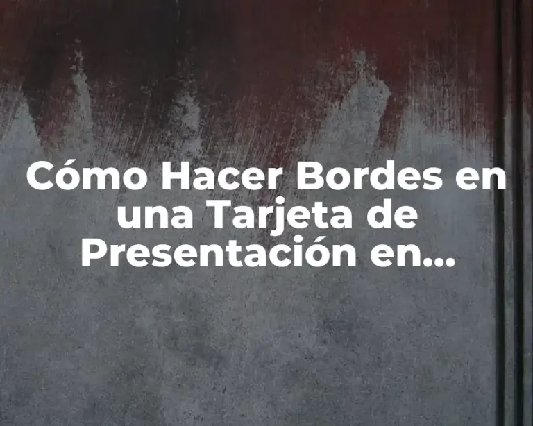 Cómo Hacer Bordes en una Tarjeta de Presentación en Photoshop
