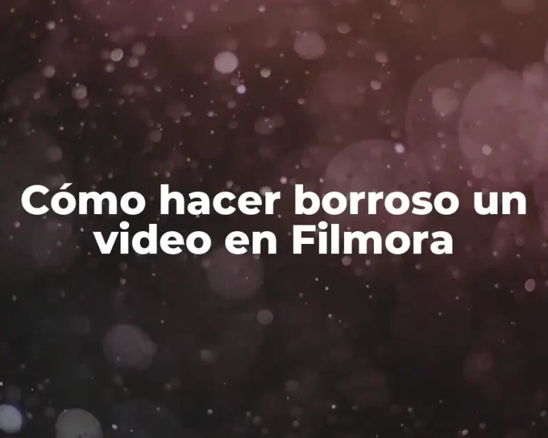 Cómo hacer borroso un video en Filmora