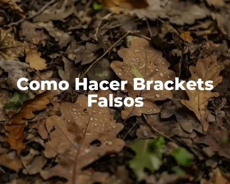 Como Hacer Brackets Falsos