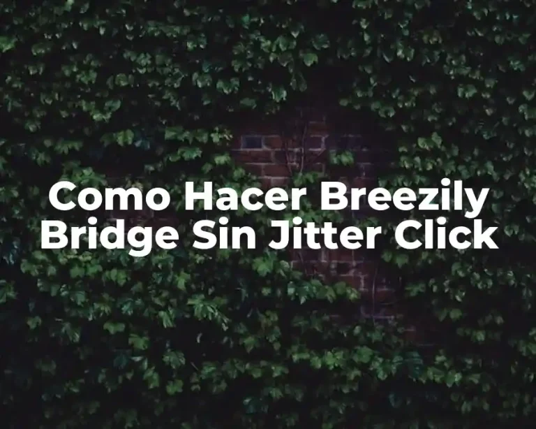 Como Hacer Breezily Bridge Sin Jitter Click