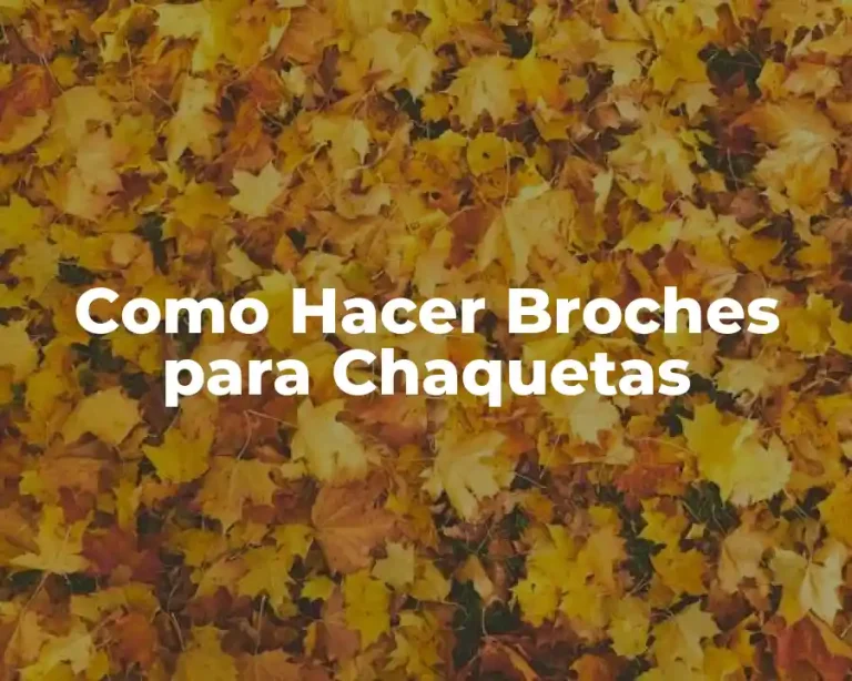 Como Hacer Broches para Chaquetas