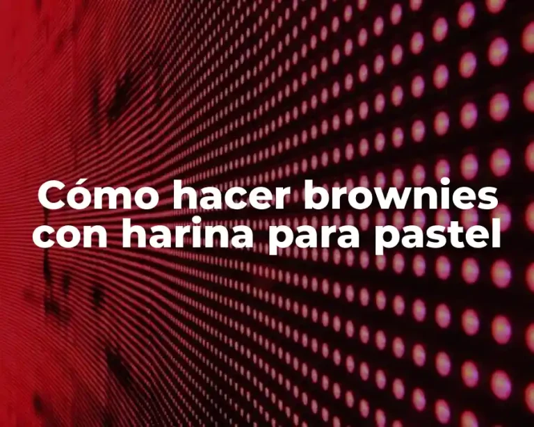 Cómo hacer brownies con harina para pastel