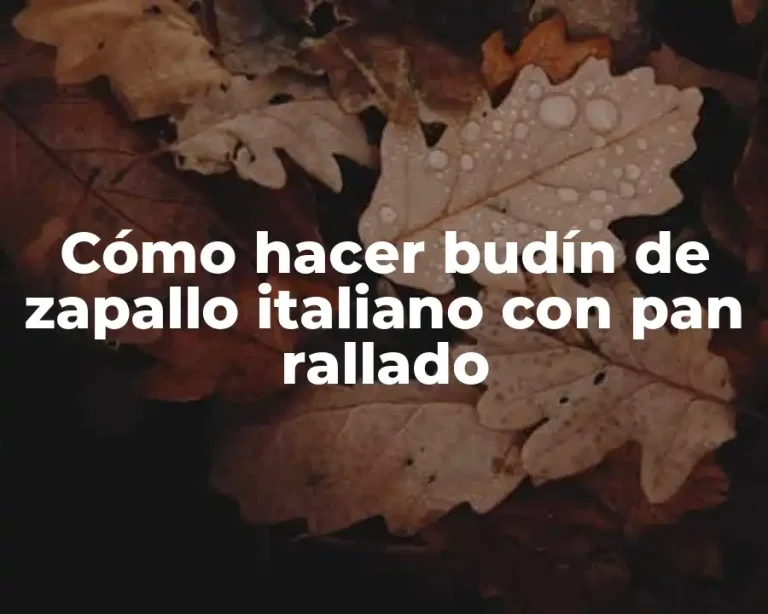 Cómo hacer budín de zapallo italiano con pan rallado