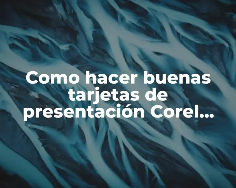 Como hacer buenas tarjetas de presentación Corel Draw 7