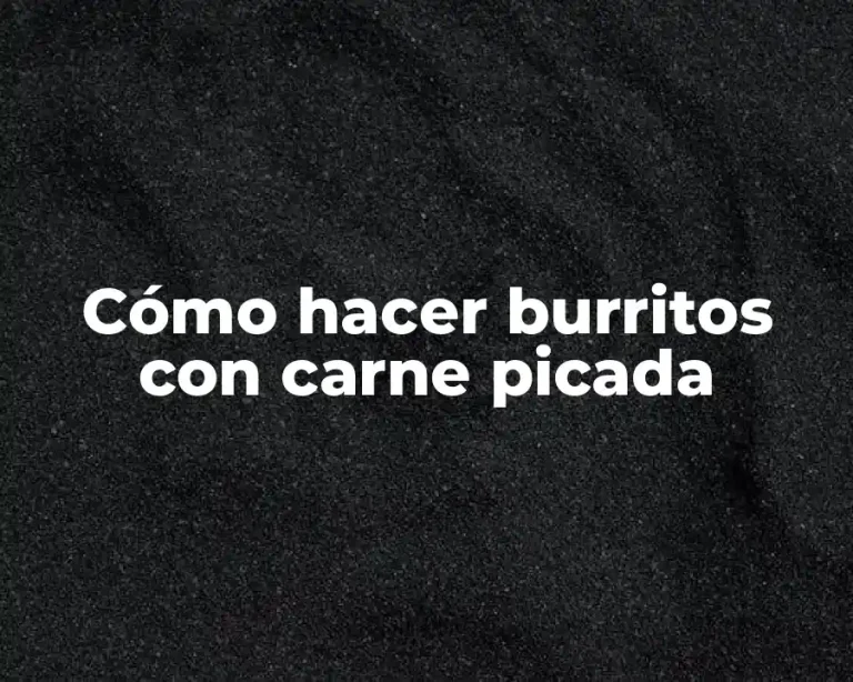Cómo hacer burritos con carne picada