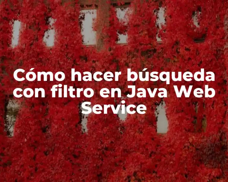 Cómo hacer búsqueda con filtro en Java Web Service