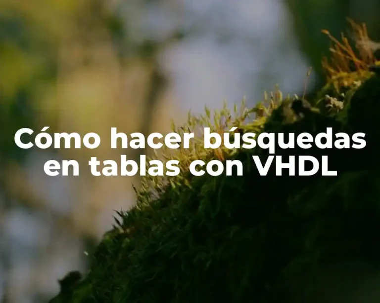 Cómo hacer búsquedas en tablas con VHDL