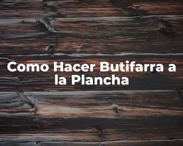 Como Hacer Butifarra a la Plancha
