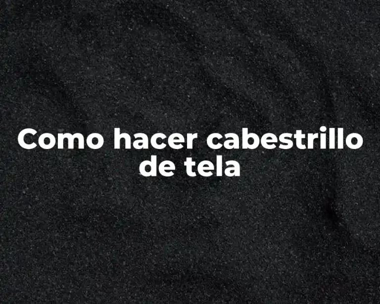 Como hacer cabestrillo de tela