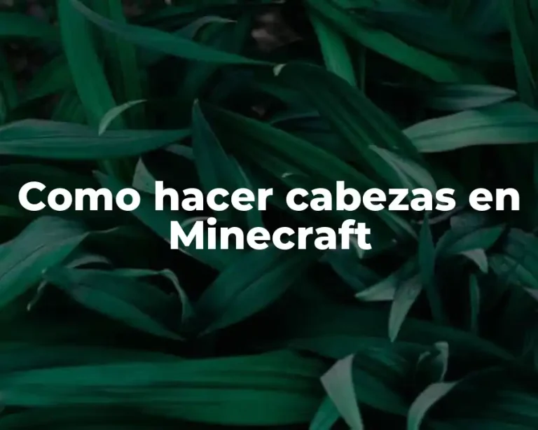 Como hacer cabezas en Minecraft